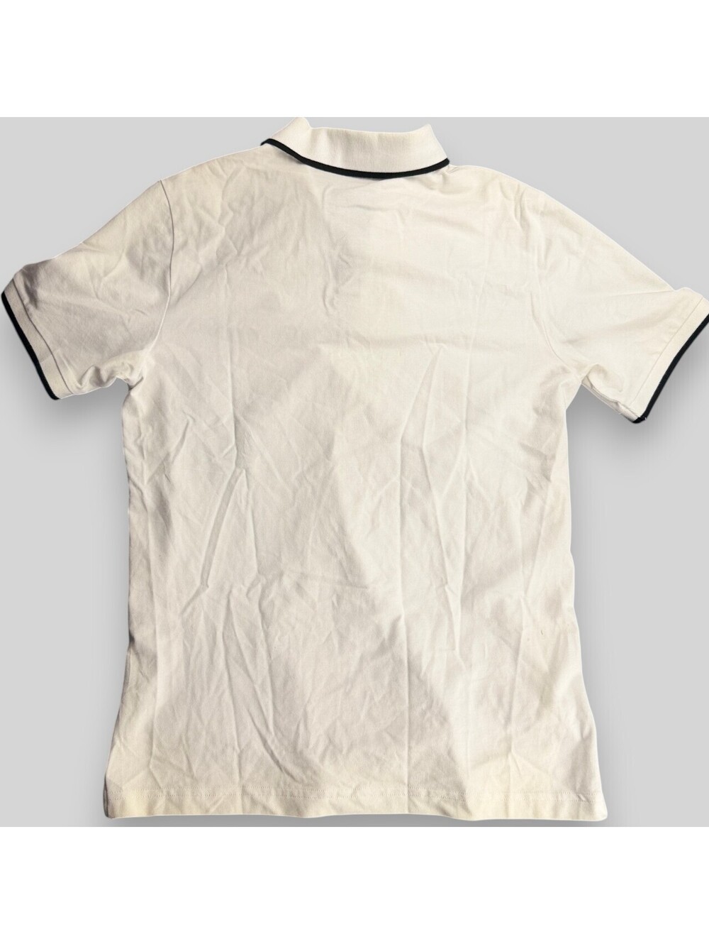 🇬🇧 Karl Lagerfeld Paris Zip Collar Polo Shirt White Medium - Picture 3 of 10